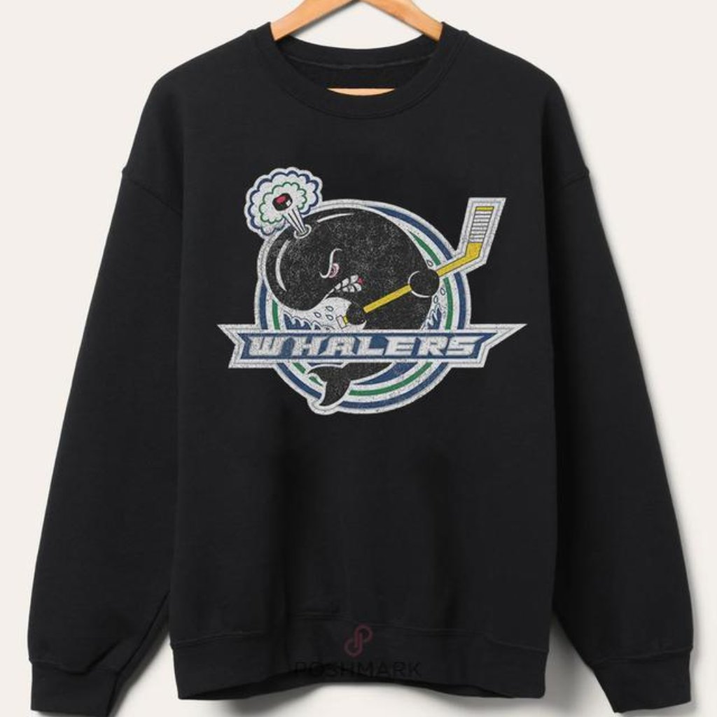 Col Whalers Hockey Ncaa Shirt Sweatshirt Retro Vtg